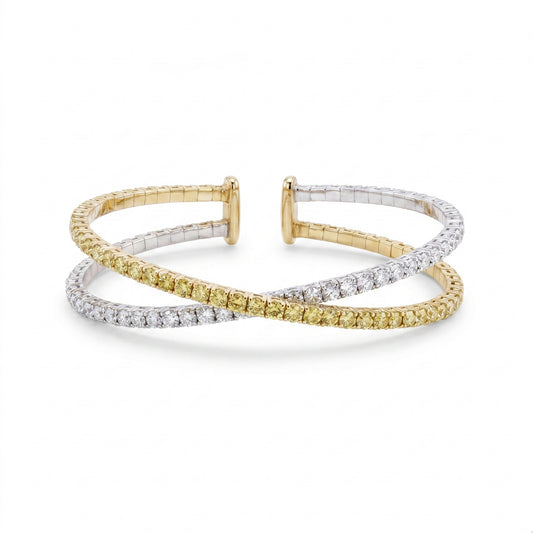 Diamond & Yellow Diamond Mixed Metals Bracelet No. 181